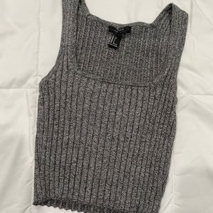 grey ribbed top
